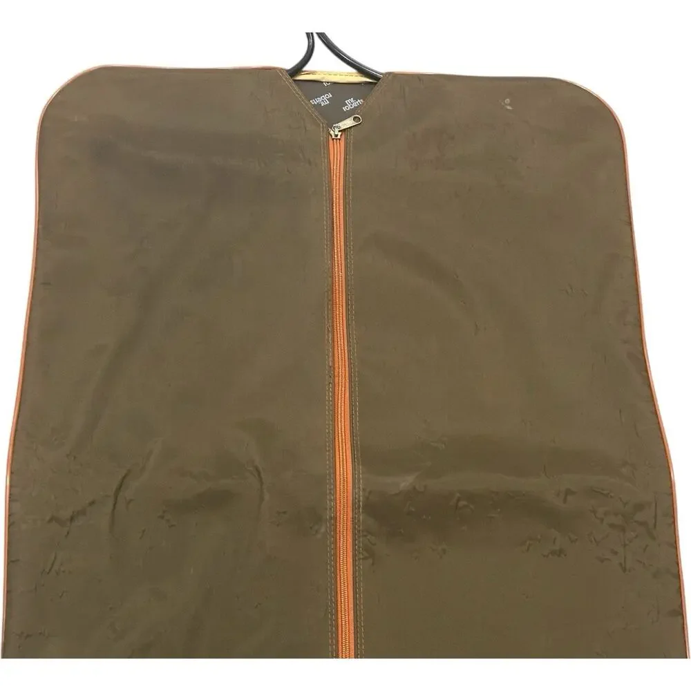 Mr Roberts RARE Vtg Olive Green Garment Travel Bag Green Red Status Stripe 36x22